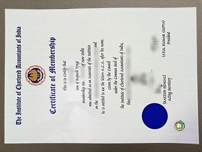Institute of Chartered Accountants of India certificate