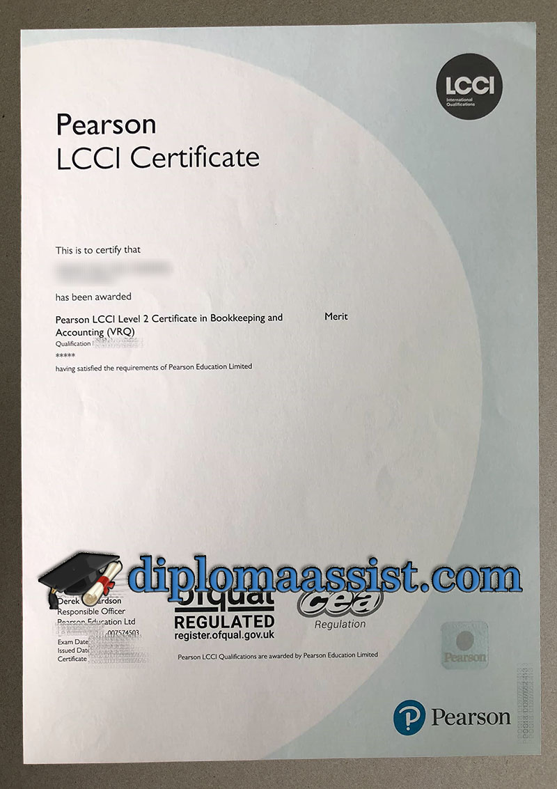Pearson LCCI Certificate