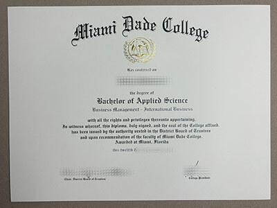 fake Miami Dade College diploma