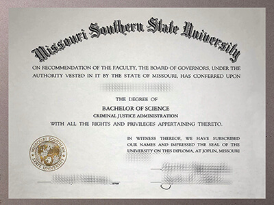 order Missouri Southern State University certificate