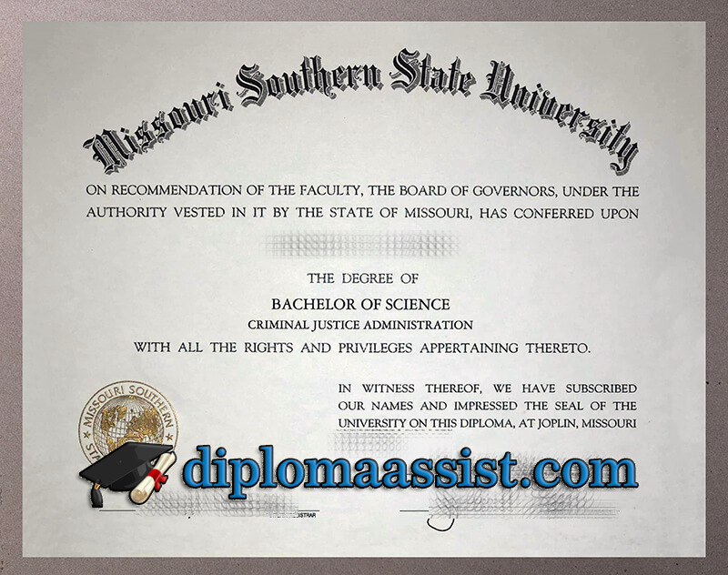 Buy Missouri Southern State University diploma