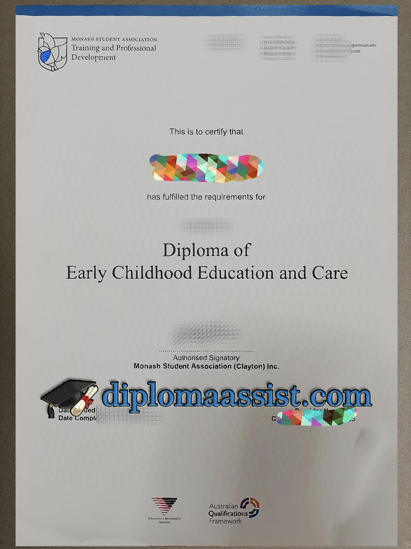 Monash Student Association diploma