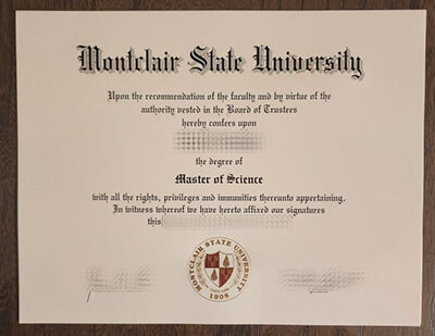 fake Montclair State University diploma