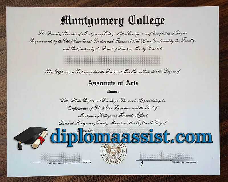 buy Montgomery College diploma
