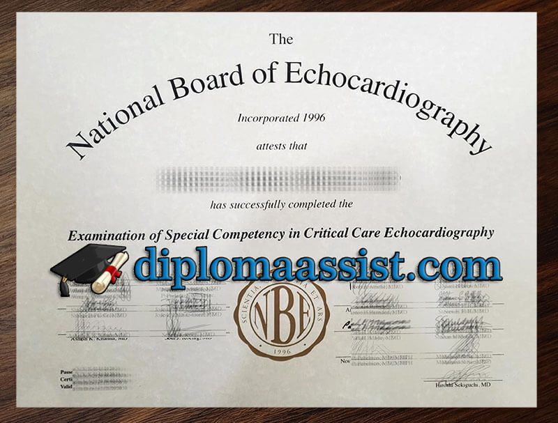 National Board of Echocardiography Certificate
