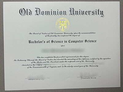fake Old Dominion University diploma