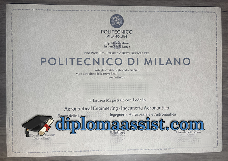 Politecnico Di Milano diploma