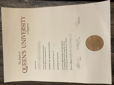 Queen's University at Kingston Master's degree with multi-color crest.