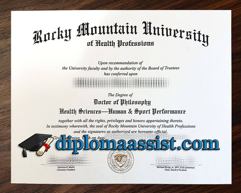 Rocky Mountain University diploma