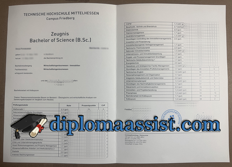 Buy Technische Hochschule Mittelhessen transcript