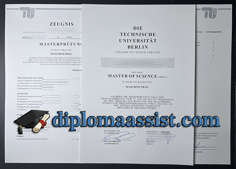 TU Berlin diploma and transcript