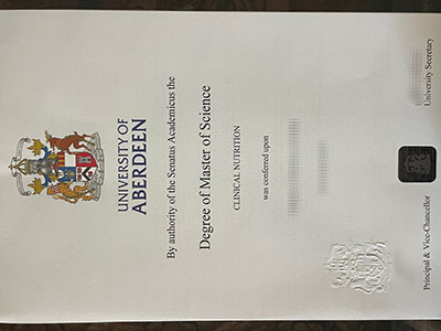 fake University of Aberdeen diploma