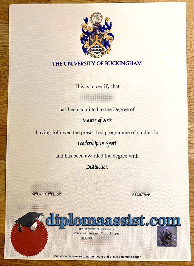 Make University of Buckingham diploma