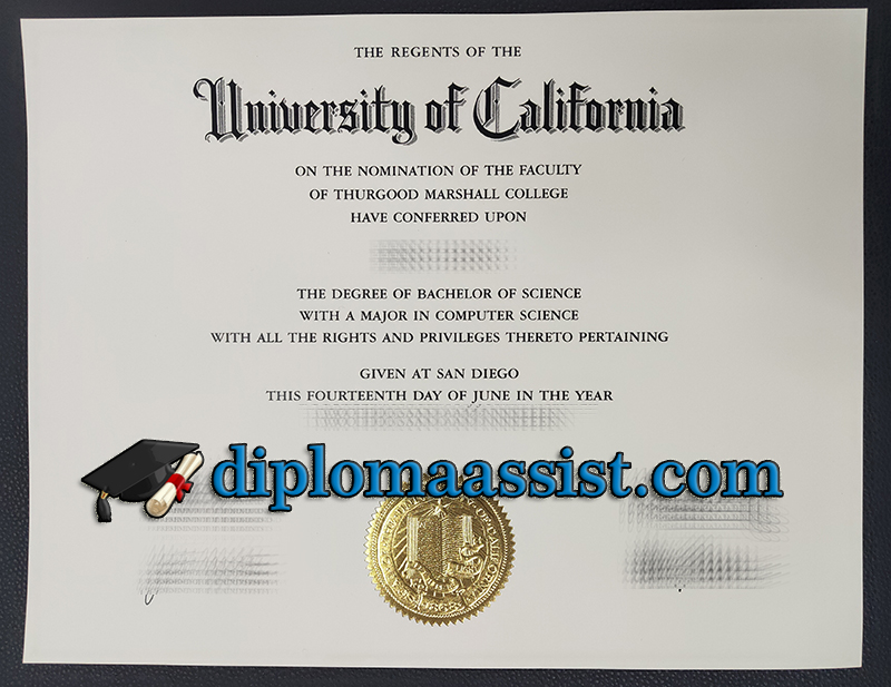 University of California San Diego diploma