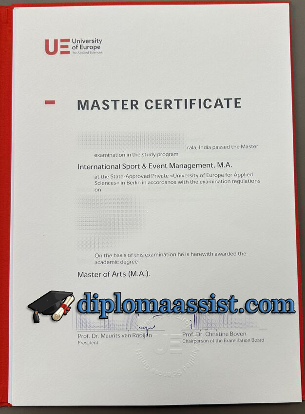 Order University of Europe diploma