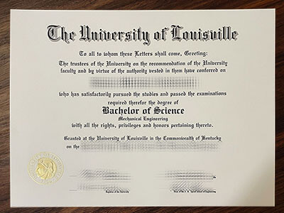 fake University of Louisville diploma