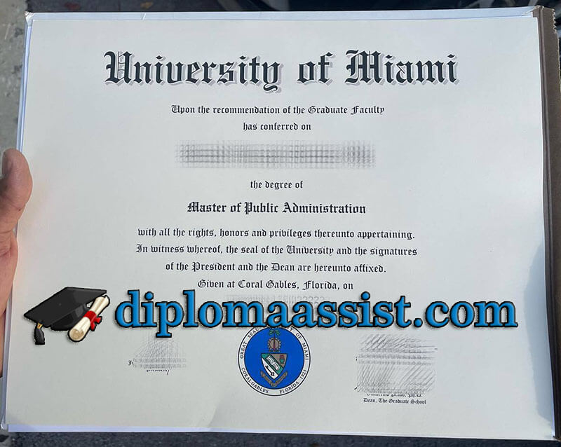 Buy University of Miami diploma