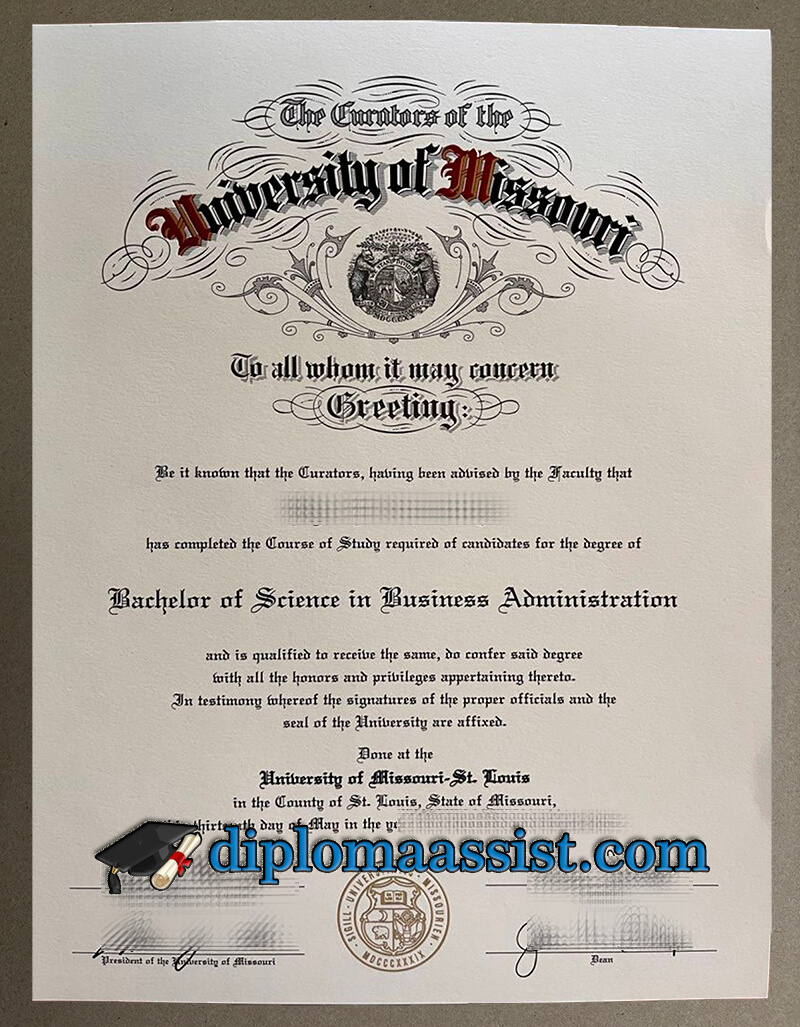 University of Missouri diploma