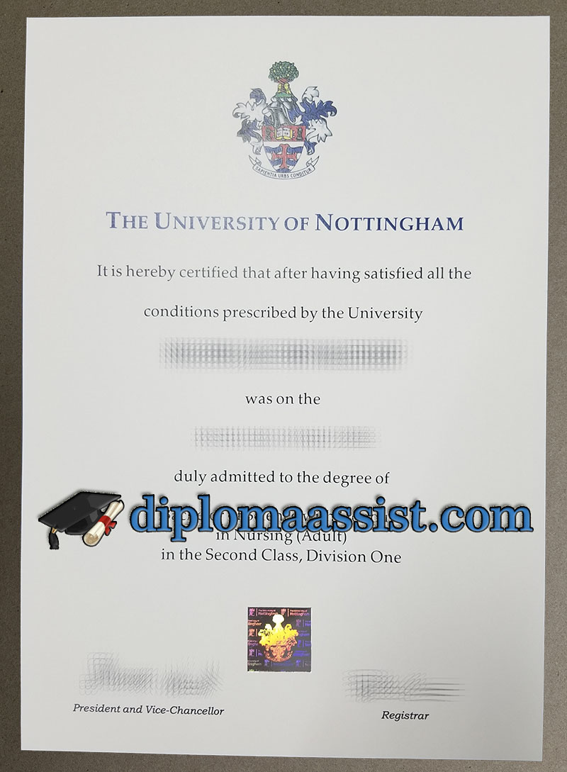 order University of Nottingham diploma