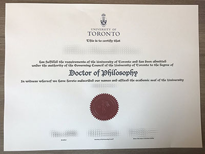 High-quality University of Toronto realistic diploma with gold seal.
