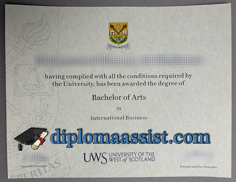Order University of the West of Scotland diploma