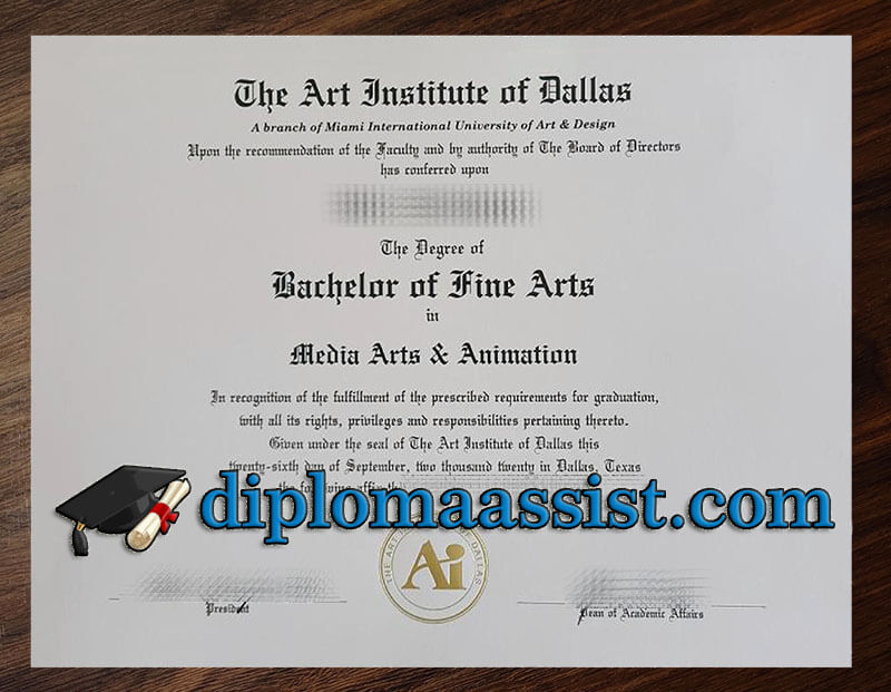 fake Art Institute of Dallas diploma