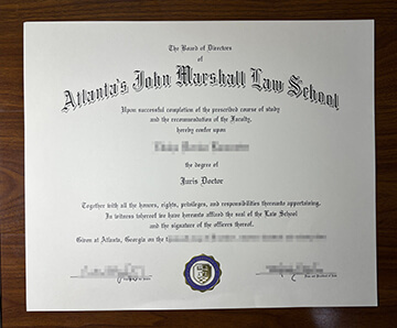 fake Atlanta's John Marshall Law School diploma