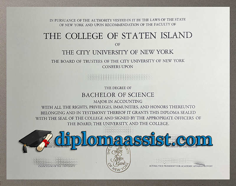 Buy College of Staten Island diploma