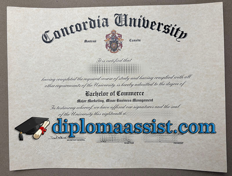 Buy Concordia University diploma