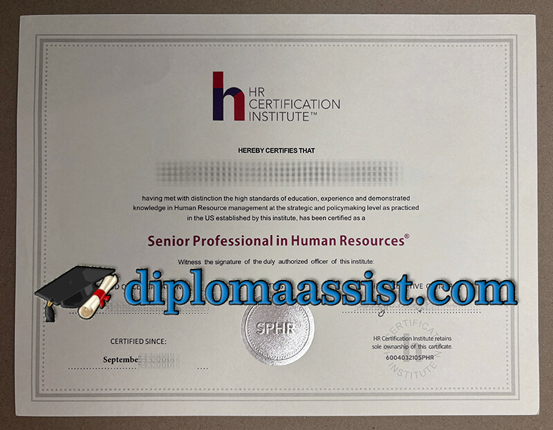 buy HR certification Institute certificate