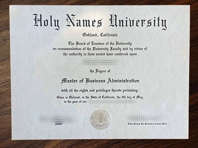 Order Holy Names University diploma