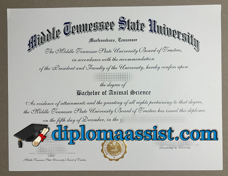 Order Middle Tennessee State University diploma