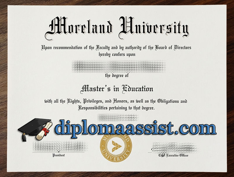Buy Moreland University diploma