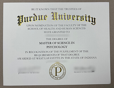 fake Purdue University diploma
