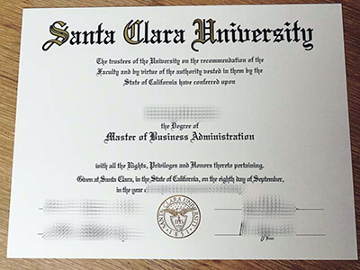 fake Santa Clara University diploma