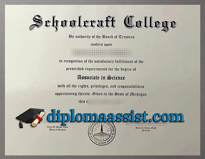 Buy Schoolcraft College diploma