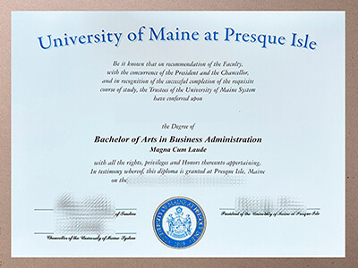 fake UMaine Presque Isle diploma