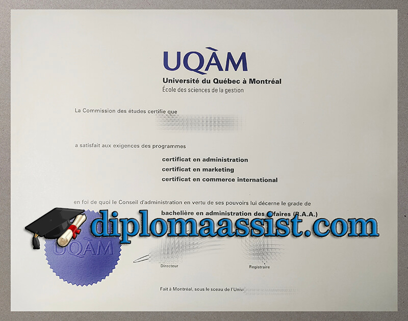 Buy Université du Québec à Montréal diploma