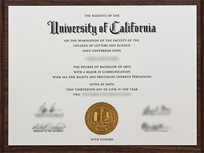 fake University of California Davis diploma
