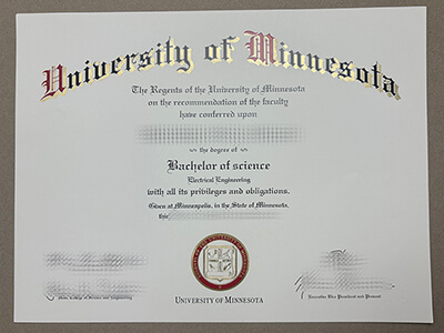 order University of Minnesota diploma
