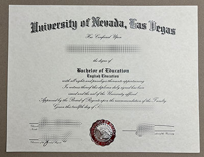 fake University of Nevada Las Vegas diploma