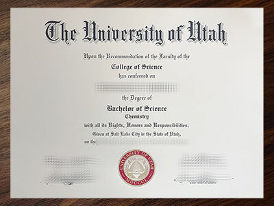 Realistic University of Utah diploma