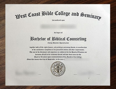 buy West Coast Bible College and Seminary diploma
