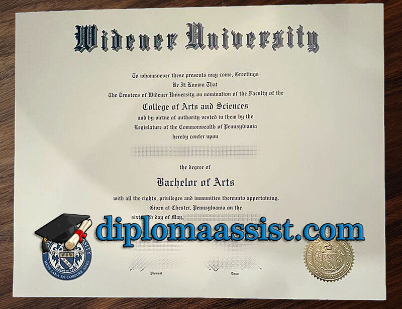 Order Widener University diploma