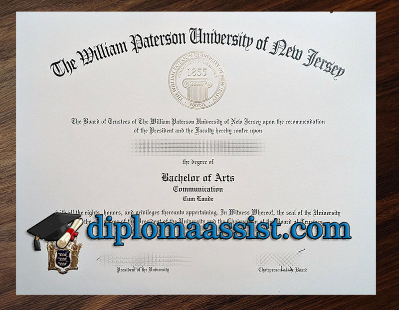 Order William Paterson University diploma