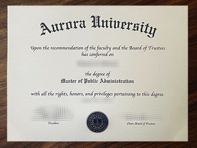 realistic Aurora University certificate