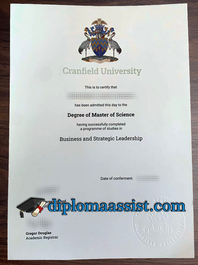 Order Cranfield University diploma