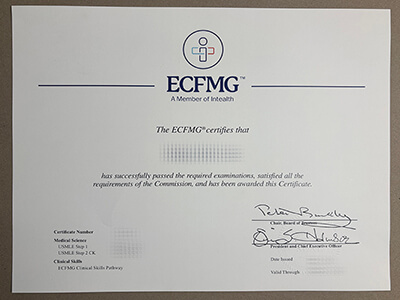 Order ECFMG certificate