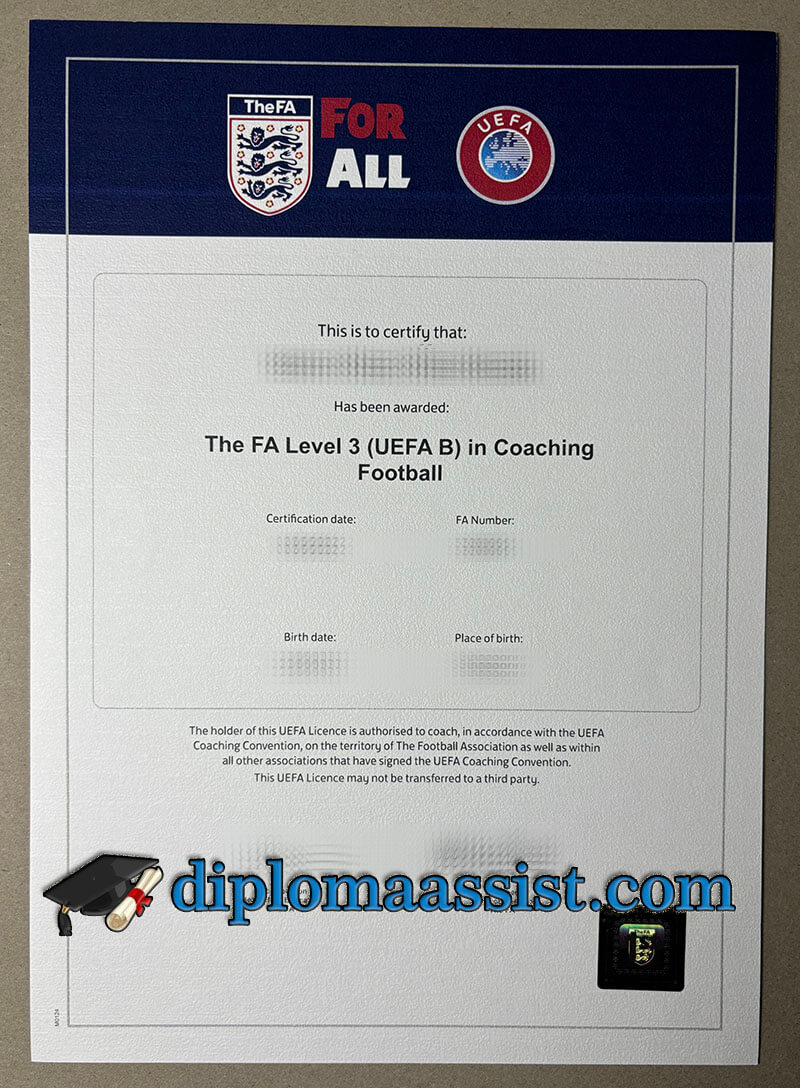 FA Level 3 (UEFA B) in Coaching Football Certificate