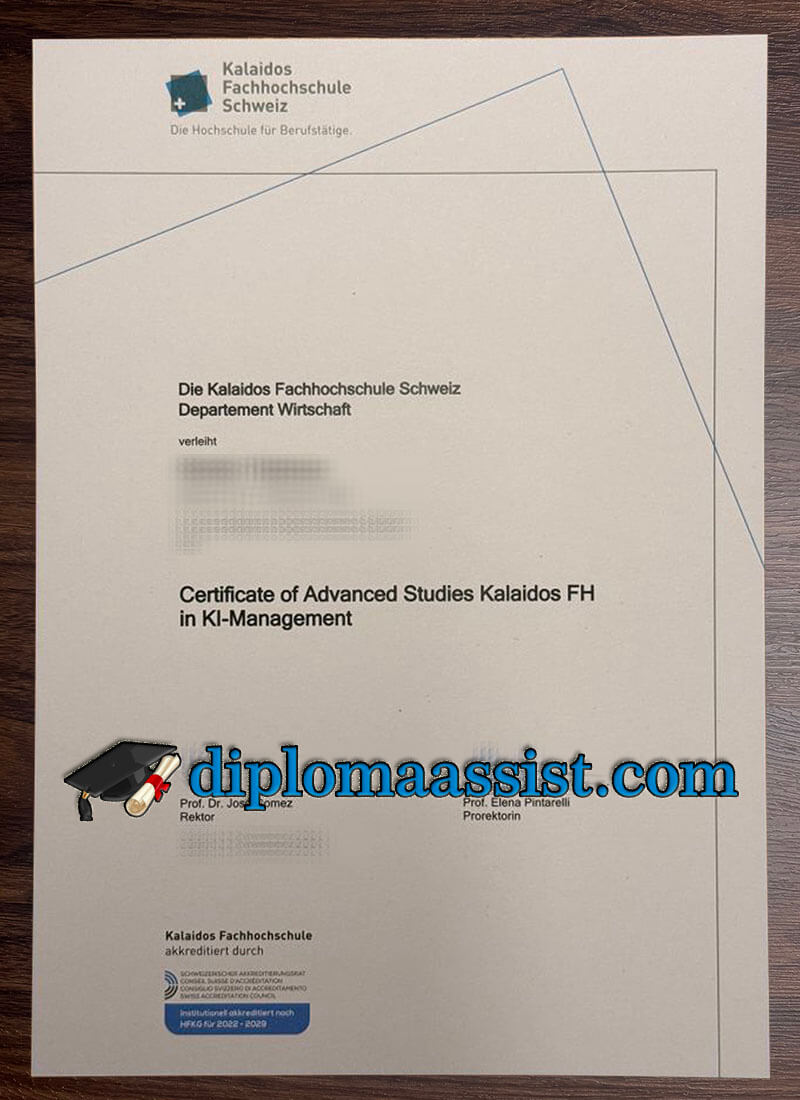 Buy Kalaidos Fachhochschule Schweiz certificate
